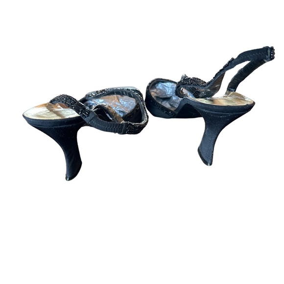 Vintage Caparros Black Shoes with black beaded straps - Picture 2 of 7